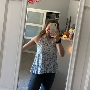 White Flower Halter Top